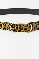 ANIMAL PRINT LEATHER BELT