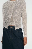 KNIT ANIMAL PRINT JACKET