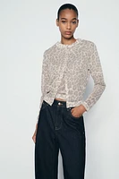 KNIT ANIMAL PRINT JACKET