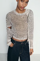 KNIT ANIMAL PRINT JACKET