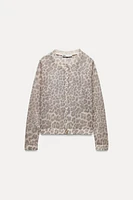 KNIT ANIMAL PRINT JACKET