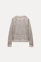 KNIT ANIMAL PRINT JACKET