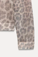 KNIT ANIMAL PRINT JACKET