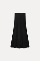 RIB KNIT MIDI SKIRT