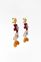 JEWEL BEAD FLOWER EARRINGS