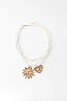 DOUBLE HEART SUN NECKLACE