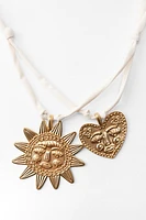 DOUBLE HEART SUN NECKLACE