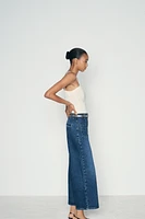 Z1975 BELTED HIGH RISE CROPPED WIDE LEG JEANS