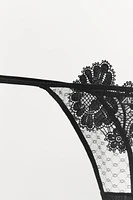 DOTTED MESH LACE THONG