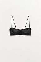 STRAPPY SATIN EFFECT BRALETTE