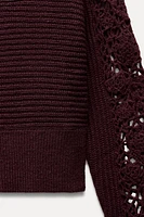 MATCHING CROCHET KNIT SWEATER