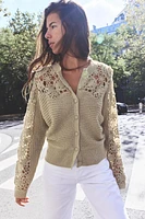 COMBINATION CROCHET KNIT JACKET