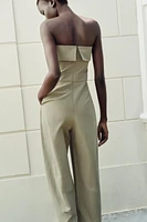 STRAPLESS ZIPPER JUMPSUIT