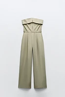 STRAPLESS ZIPPER JUMPSUIT