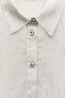 WRINKLED EFFECT ORGANZA SHIRT