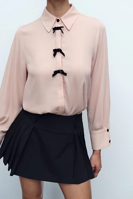 VELVET BOWS SHIRT