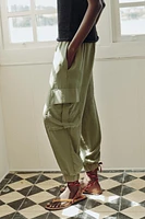 ELASTIC WAIST CARGO PANTS