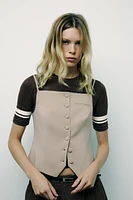 BUTTONED VEST TOP