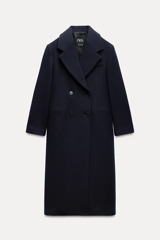 WOOL BLEND DOUBLE BREASTED COAT ZW COLLECTION