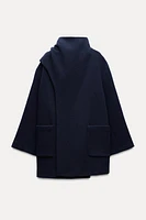 WOOL BLEND SCARF COAT ZW COLLECTION