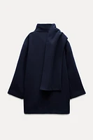 WOOL BLEND SCARF COAT ZW COLLECTION