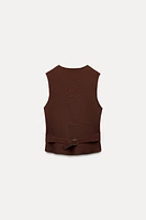 KNIT VEST TOP WITH BACK STRAP