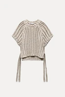 THICK KNIT TOP WITH SIDE TIES