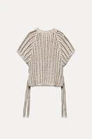 THICK KNIT TOP WITH SIDE TIES