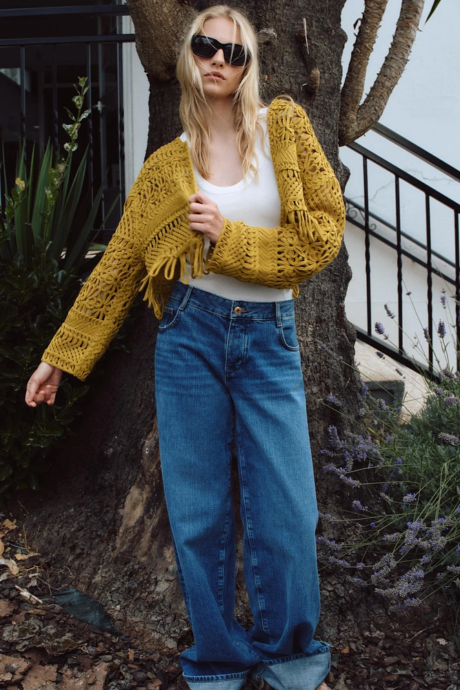 FRINGED MACRAMÉ SHORT JACKET