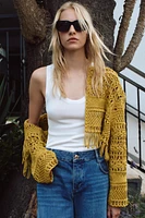 FRINGED MACRAMÉ SHORT JACKET