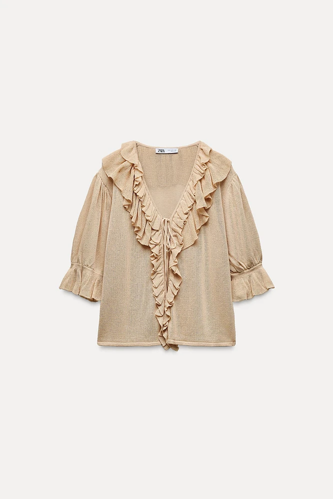 RUFFLED KNIT TOP