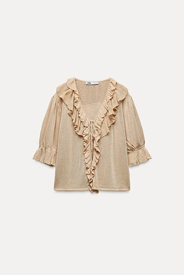 RUFFLED KNIT TOP