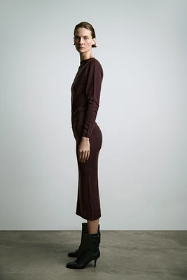 100% WOOL MIDI DRESS