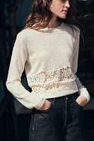 COMBINATION KNIT LACE SWEATER