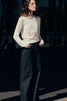 COMBINATION KNIT LACE SWEATER