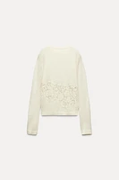 COMBINATION KNIT LACE SWEATER