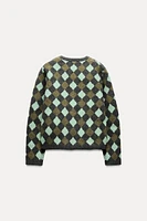 ARGYLE KNIT JACQUARD CARDIGAN