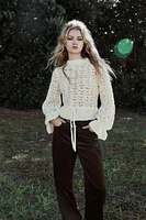 OPEN KNIT ROMANTIC SWEATER