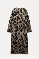 ANIMAL PRINT JACQUARD KNIT LONG COAT