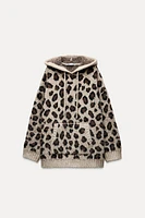 ANIMAL PRINT JACQUARD KNIT SWEATSHIRT