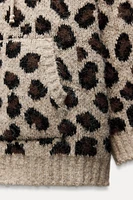 ANIMAL PRINT JACQUARD KNIT SWEATSHIRT