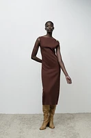 KNIT MIDI DRESS WITH GOLDEN APPLIQUÉ