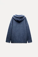 LONG OVERSIZED KNIT SWEATSHIRT