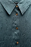 WRINKLED SATIN EFFECT SHIRT