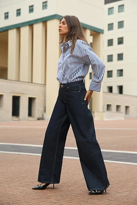 STRIPED SHIRT WITH METALLIC THREAD