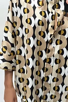 GEOMETRIC PRINT OVERSIZED SHIRT