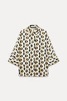 GEOMETRIC PRINT OVERSIZED SHIRT