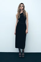 VELVET MIDI DRESS