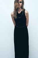 VELVET MIDI DRESS