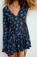 FLORAL PRINT TIED DRESS